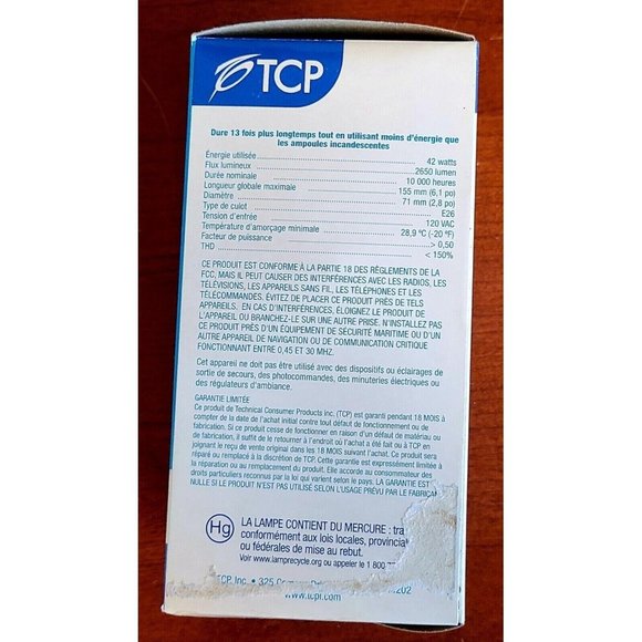 TCP 28942M30K 42W=150W SpringLamp 2650 Lumens 3000K New in Box - Picture 7 of 8